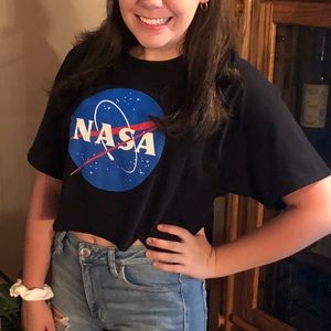 NASA crop tee